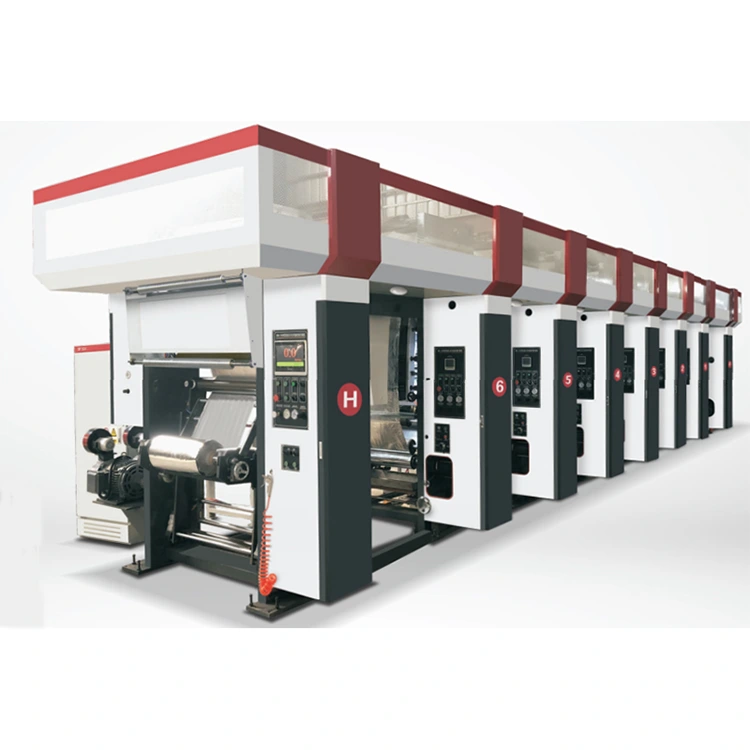 3-12 Rəngli Kompüterləşdirilmiş Avtomatik Rotoqravür Çap Maşını Üç Vektor Motoru